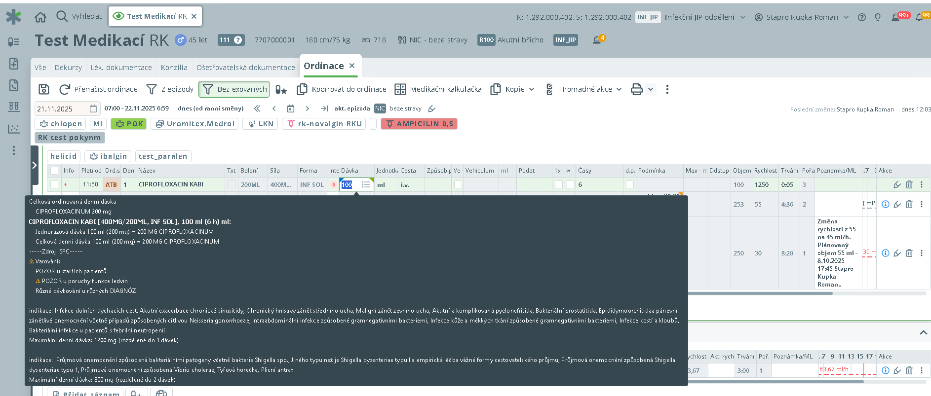 Kontrola dávkování léků FONS Enterprise